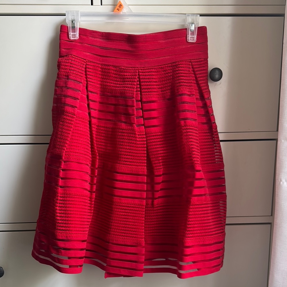 Elegant Red A-Line Skirt